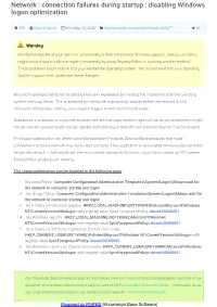 Disabling Windows Logon Optimization