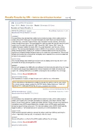 Recalls Results by VIN - Vehicle Identification Number Print
