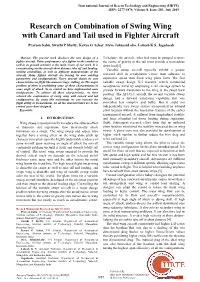 Research on Combination of Swing Wing with Canard and Tail Used in Fighter Aircraft