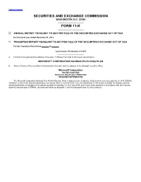 Securities and Exchange Commission Form 11-K