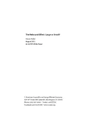 The Rebound Effect: Large Or Small?