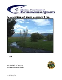 2012 Montana Nonpoint Source Management Plan – Table of Contents