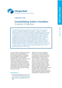 Consolidating Sudan's Transition