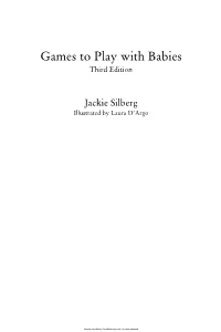 Games to Play with Babies Third Edition