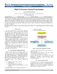 High Performance Spring Programming