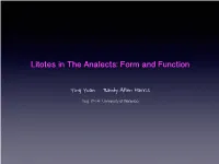 Litotes in Analects 2