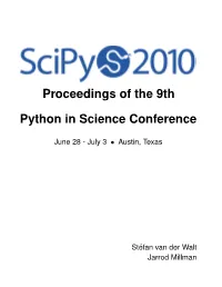Proceedings of the 9Th Python in Science Conference