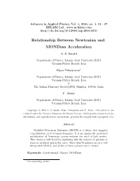 Relationship Between Newtonian and Mondian Acceleration