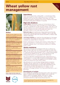 Wheat Yellow Rust Management ©Agriculture and Horticulture Development Topic Sheets and Project Progress Are Free to Levy Payers Board 2012