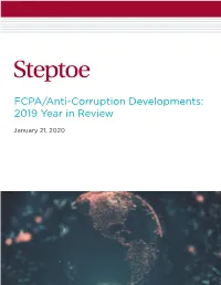 2019 FCPA/Anti-Corruption Year in Review