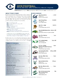 2019 FOOTBALL OFFICIAL GAME NOTES • GAME 4: UC DAVIS (2-1) Vs