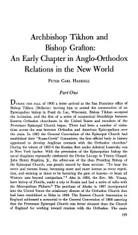 Archbishop Tikhon and Bishop Grafton: an Early Chapter in Anglo-Orthodox Relations in the New World