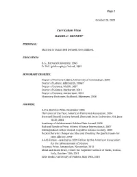 Curriculum Vitae DANIEL C. DENNETT