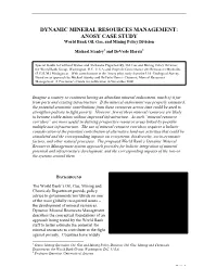DYNAMIC MINERAL RESOURCES MANAGEMENT: ANOSY CASE STUDY World Bank Oil, Gas, and Mining Policy Division