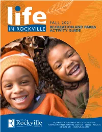 Fall 2021 Recreation and Parks Activity Guide