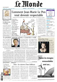 LE MONDE/PAGES&lt;UNE&gt;