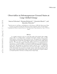 Observables in Inhomogeneous Ground States at Large Global Charge