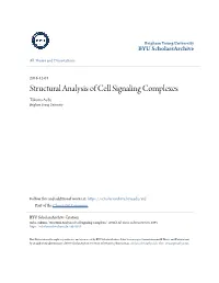 Structural Analysis of Cell Signaling Complexes Takuma Aoba Brigham Young University