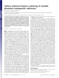 Surface-Enhanced Raman Scattering on Tunable Plasmonic Nanoparticle Substrates