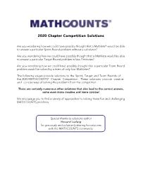 2020 Chapter Competition Solutions