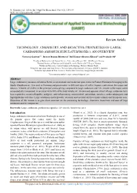Amomum Subulatum Roxb.): an Overview