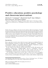 And Classroom Interventions Martin E