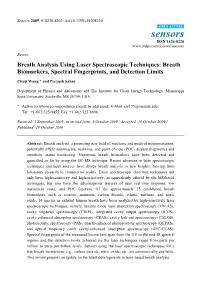 Breath Analysis Using Laser Spectroscopic Techniques: Breath Biomarkers, Spectral Fingerprints, and Detection Limits