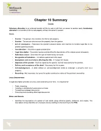 Chapter 10 Summary Deeds