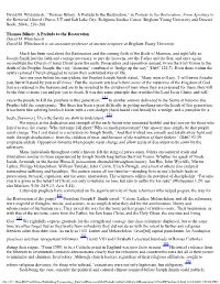 David M. Whitchurch, “Thomas Bilney: a Prelude to the Restoration,” In