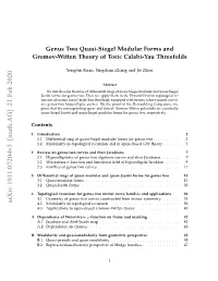 Genus Two Quasi-Siegel Modular Forms and Gromov-Witten Theory of Toric Calabi-Yau Threefolds