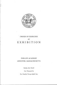 Order of Exercises a T E X H I B I T I O N Phillips