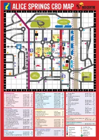 Alice Springs Cbd Map a B C D E F G H I J K L M N O P Q 14 Sch�Ar� Cres 1 Es 1 R C E