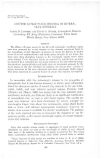 DIFFUSE REFLECTANCE SPECTRA of Sevtrral CLAY MINERALS