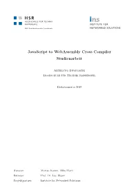 Javascript to Webassembly Cross Compiler Studienarbeit