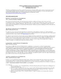 Lifespan and Digital Communication Graduate Program Dept. of Communication & Theatre Arts Old Dominion University