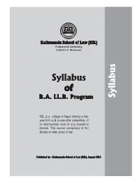 Syllabus BA.LL.B. 2070.Pmd