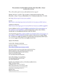 The Evolution of Antievolution Policies After Kitzmiller V. Dover by Nicholas J. Matzke This Is the Author Post-Review, Unform