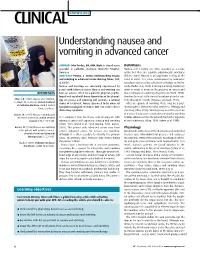 050125Understanding Nausea and Vomiting in Advanced Cancer