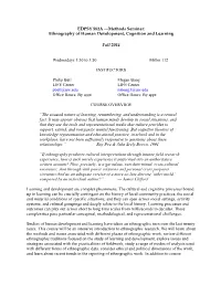 Ethnography of Human Development, Cognition and Learning