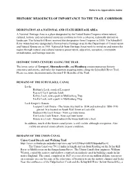 Historic Resources of Importance to the Trail Corridor