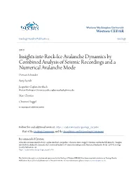 Insights Into Rock-Ice Avalanche Dynamics by Combined Analysis of Seismic Recordings and a Numerical Avalanche Mode Demian Schneider
