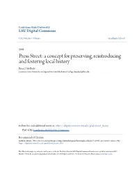Press Street: a Concept for Preserving, Reintroducing and Fostering Local History Brian J