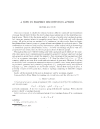 A Note on Properly Discontinuous Actions