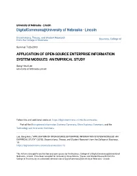 Application of Open-Source Enterprise Information System Modules: an Empirical Study