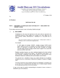 Audit Bureau of Circulations