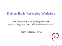Debian Basic Packaging Workshop