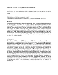 Detection of Avocado Sunblotch Viroid by Polymerase Chain Reaction (Pcr)