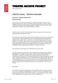 Interview with John De Lannoy