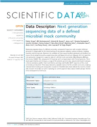 Next Generation Sequencing Data of a Defined Microbial