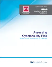Assessing Cybersecurity Risk Roles of the Three Lines of Defense